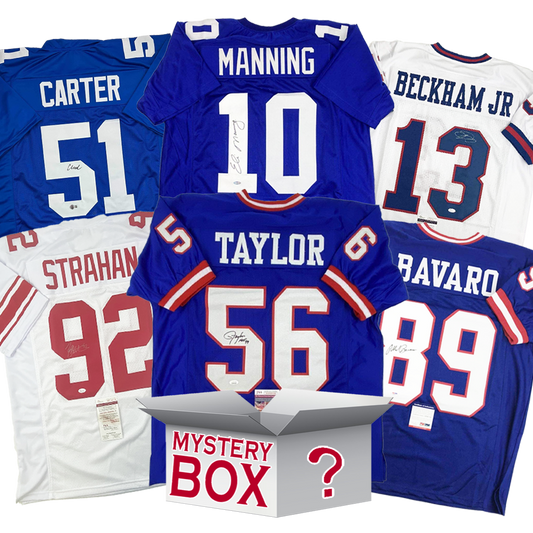 Autographed/Signed New York Football Jersey Mystery Box with PSA JSA or Beckett COA