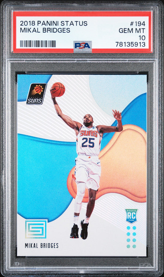 Graded 2018 Panini Status Mikal Bridges #194 Rookie RC Basketball Card PSA 10 Gem Mint