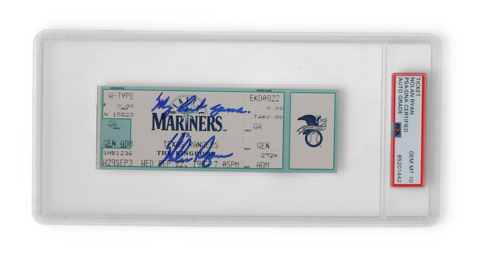 Nolan Ryan Signed September 22, 1993 Original Last Game Ticket Inscribed "My Last Game" PSA 10