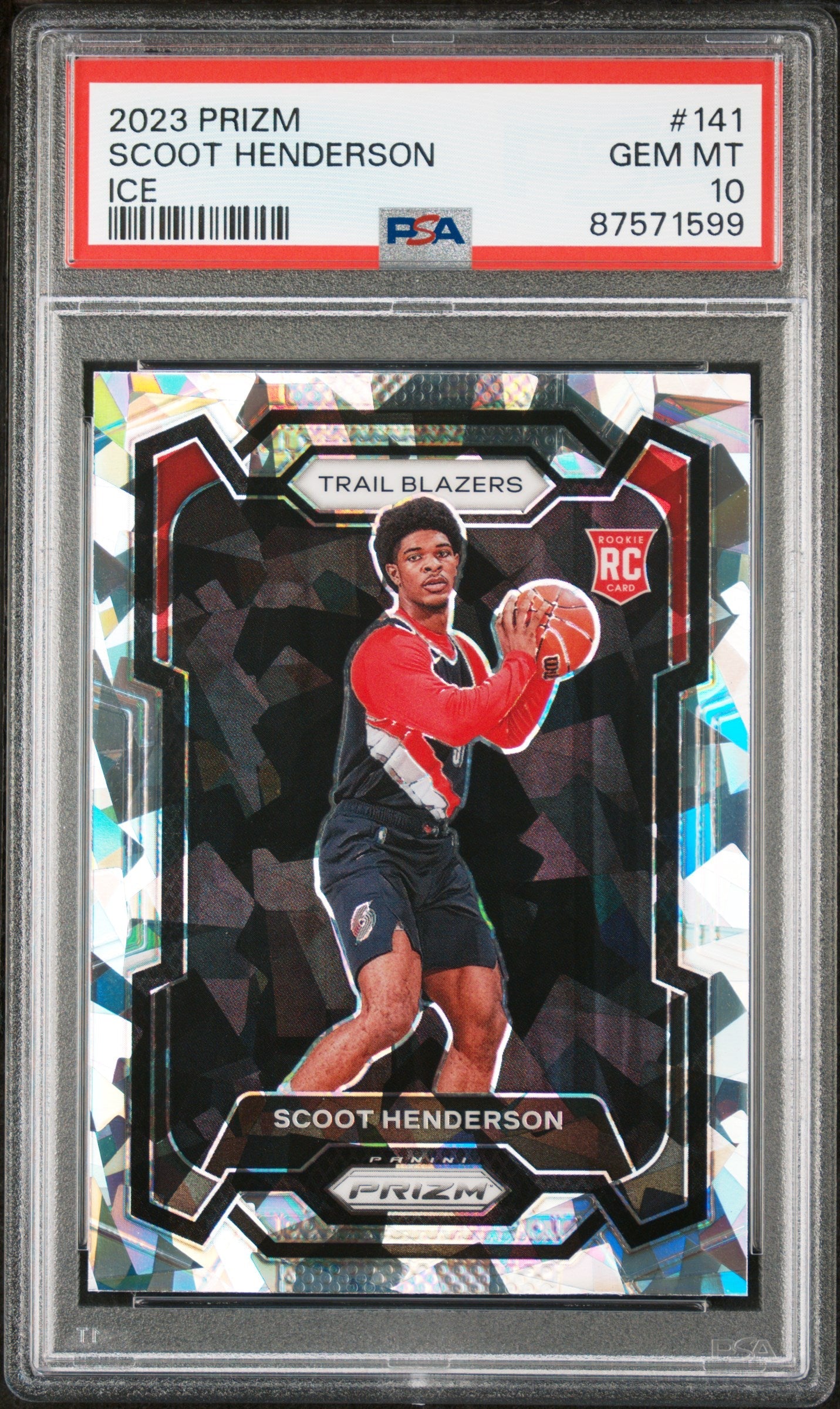 Graded 2023 Panini Prizm Scoot Henderson #141 Ice Rookie RC Basketball Card PSA 10 Gem Mint - Golden Apple Comics