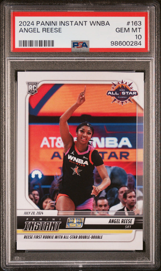 Graded 2024 Panini Instant WNBA Angel Reese #163 Rookie RC Basketball Card PSA 10 Gem Mint