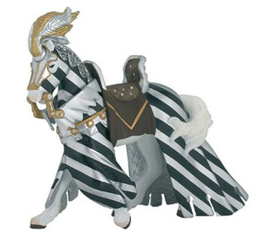 Papo France: Medieval - Tournament Horse - Draped - Silver