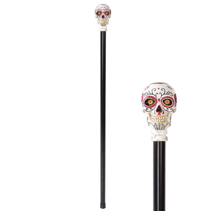 Day of the Dead Sugar Skull Decorative Walking Cane - Golden Apple Comics