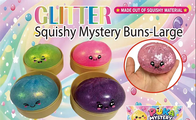 Puka Creations: Squishy Mystery Buns - Glitter - Large - Random Colors