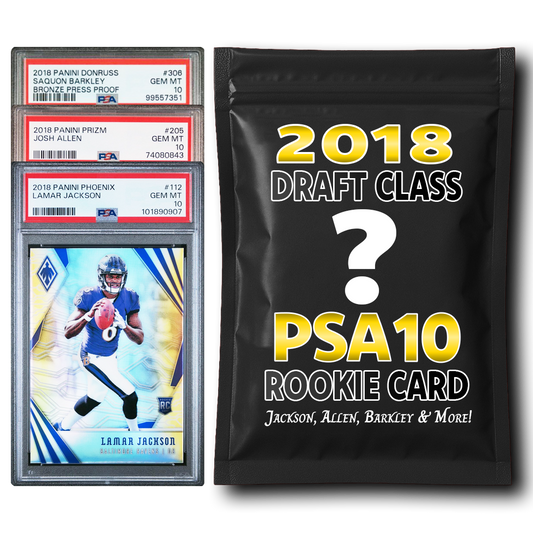 PSA 10 Graded 2018 NFL Rookie Card Mystery Pack (Lamar, Allen, Saquon & More!)