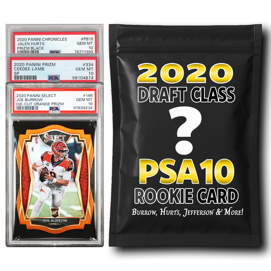 PSA 10 Graded 2020 NFL Rookie Card Mystery Pack (Burrow, Hurts, Jefferson, Lamb & More!)