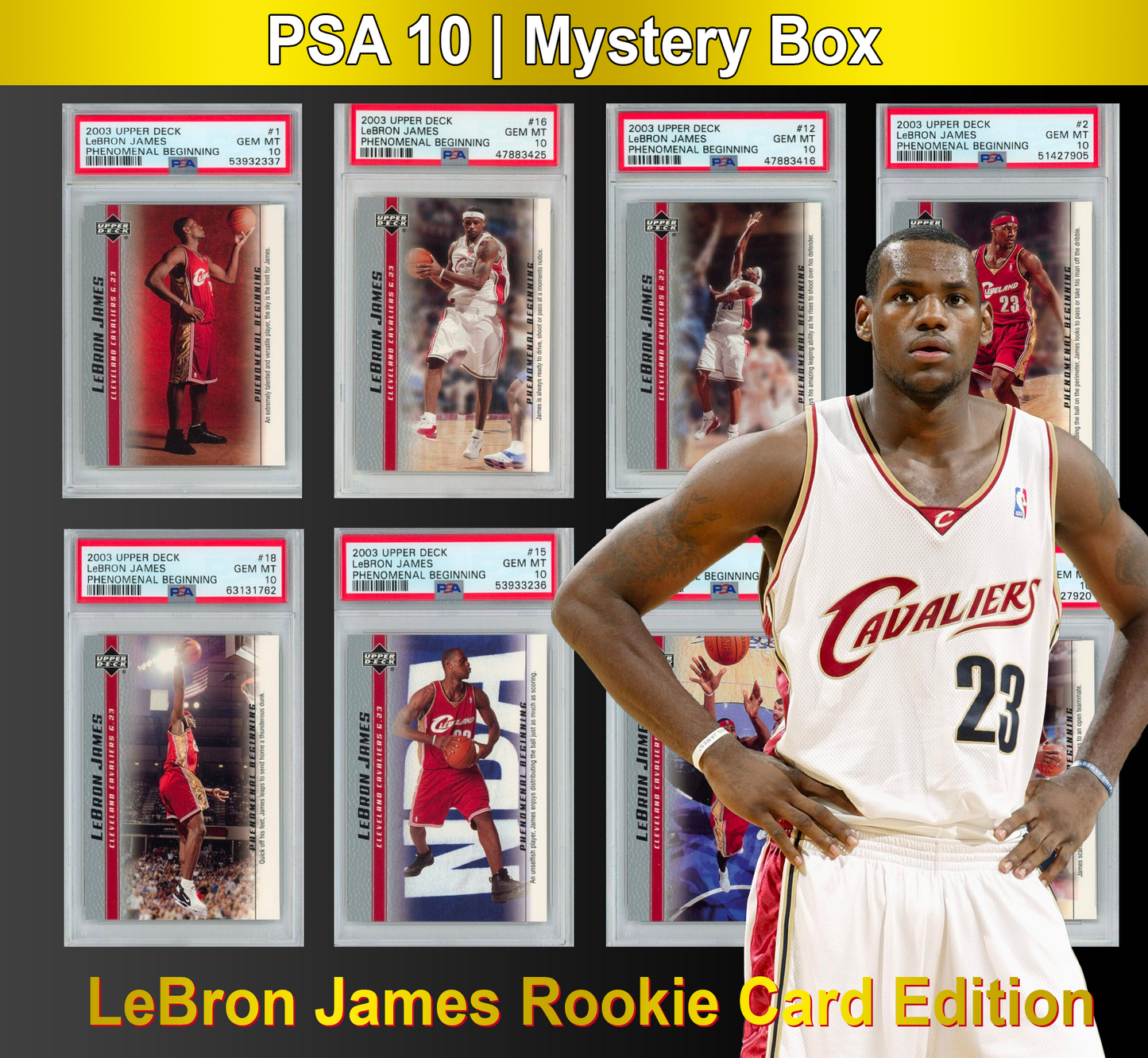 LeBron James PSA 10 Graded Basketball Rookie Card Mystery Pack