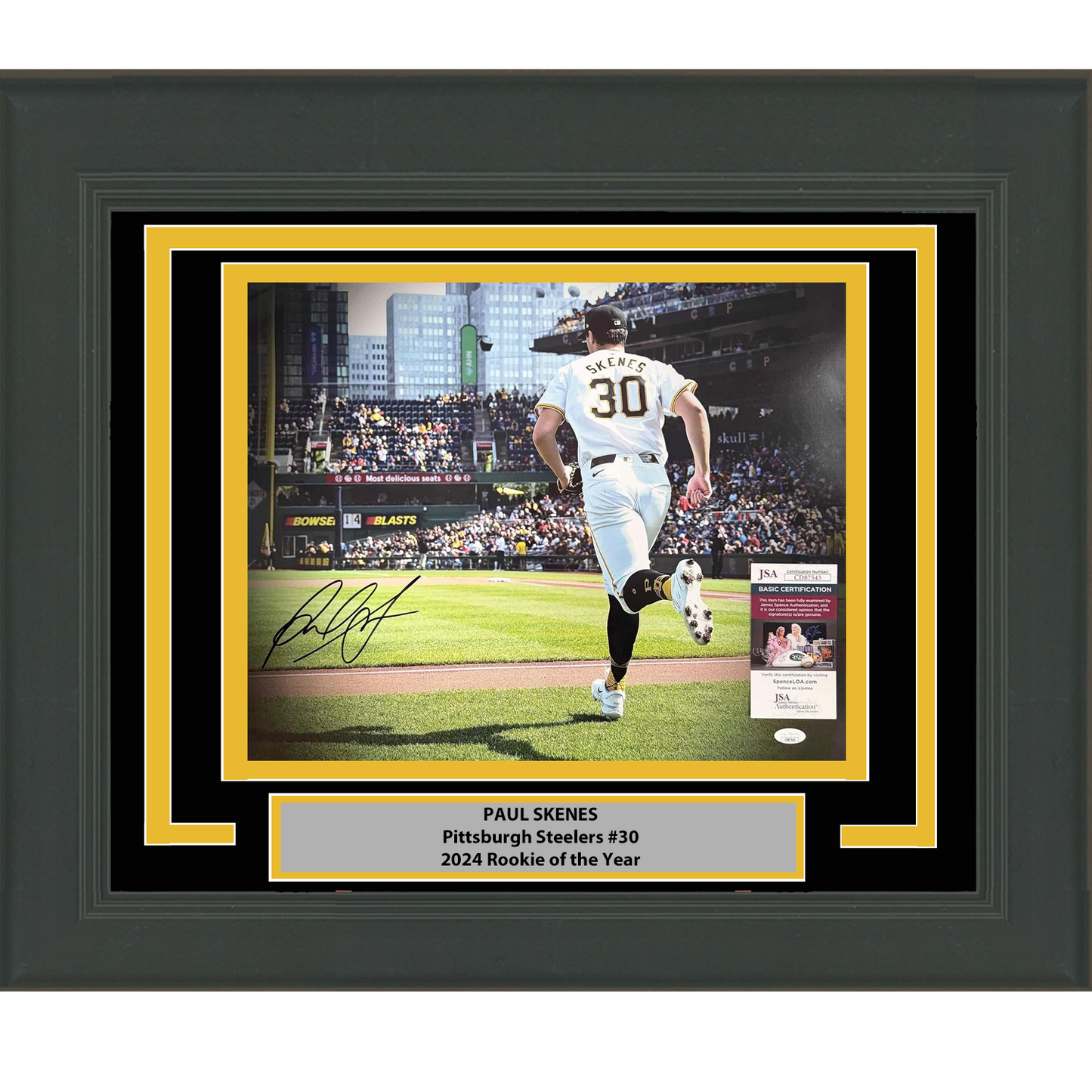 Framed Autographed/Signed Paul Skenes Pittsburgh Pirates 8x10 Baseball Photo JSA COA