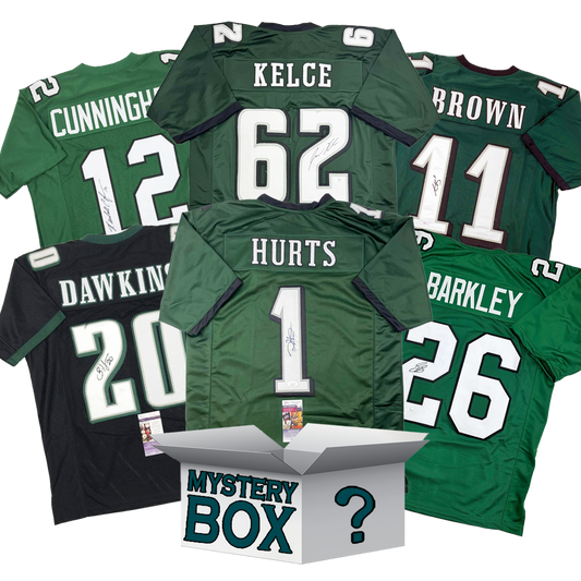 Autographed/Signed Philadelphia Football Jersey Mystery Box with PSA JSA or Beckett COA