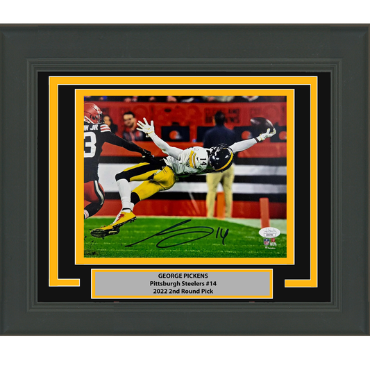 Framed Autographed/Signed George Pickens Pittsburgh Steelers 16x20 Football Photo JSA COA