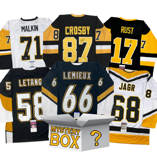 Autographed/Signed Pittsburgh Hockey Jersey Mystery Box with PSA JSA or Beckett COA