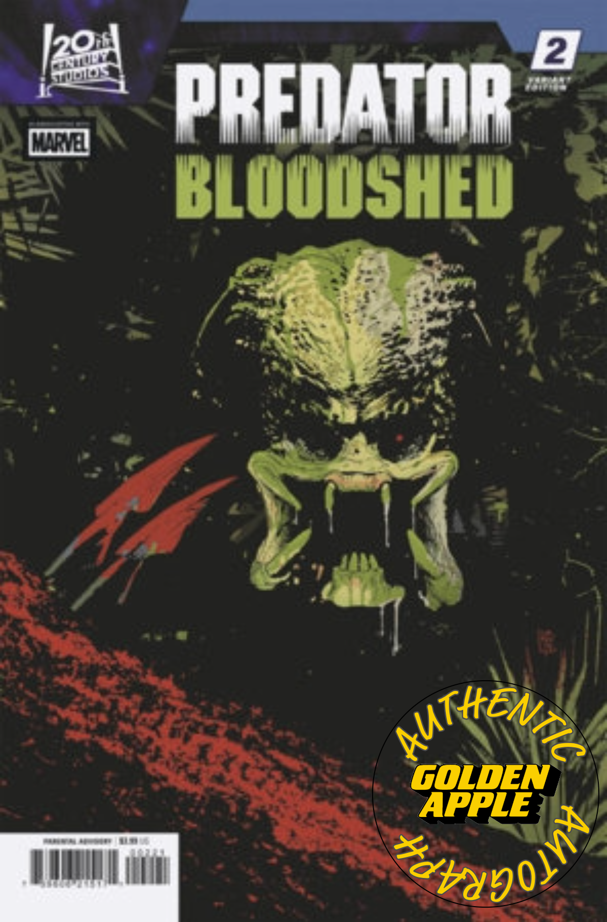 Predator Bloodshed #2 B Andrea Sorrentino Variant SIGNED Jordan Morris (03/25/2026) Marvel - Golden Apple Comics