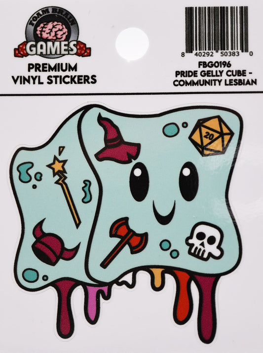 Pride Gelly Cube Sticker: Lesbian