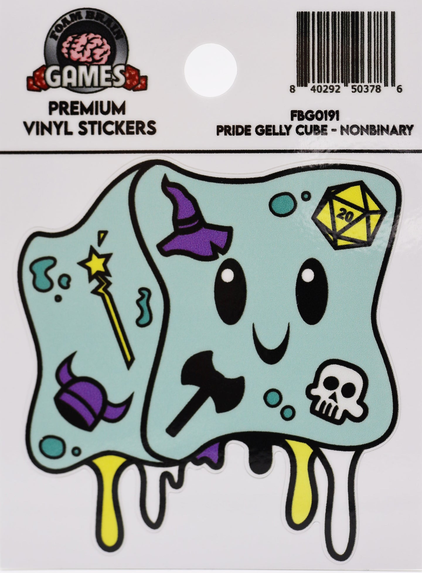 Pride Gelly Cube Sticker: Nonbinary - Golden Apple Comics