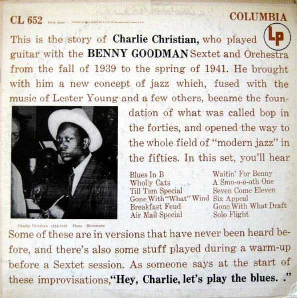 Charlie Christian With The Benny Goodman Sextet And Orchestra – With The Benny Goodman Sextet And Orchestra Mono Pressing Vinyl LP Record *Used Release*