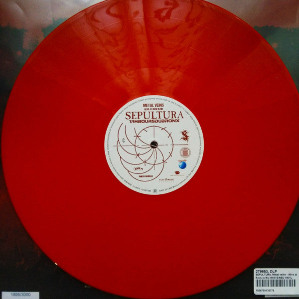 Sepultura & Les Tambours Du Bronx – Metal Veins : Alive At Rock In Rio Color 180G Red and White 2xLP Vinyl LP Record