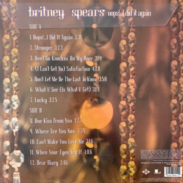 Britney Spears - Oops! I Did It Again Picture Disc Vinyl LP Record