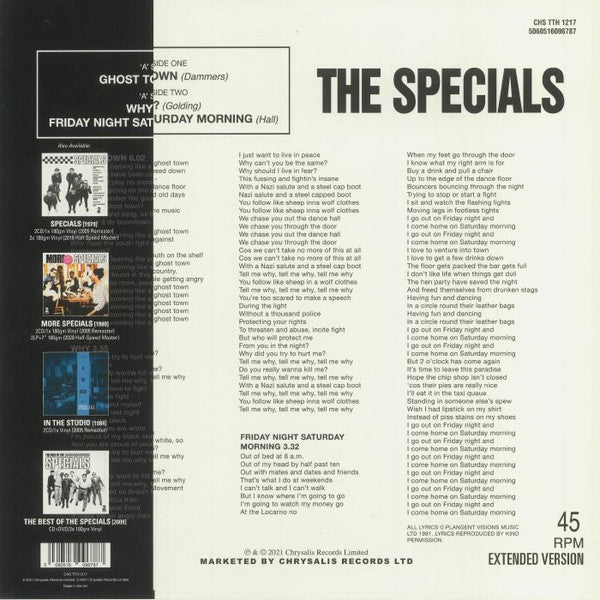 Specials, The – Ghost Town / Why? / Friday Night, Saturday Morning Vinyl LP Record