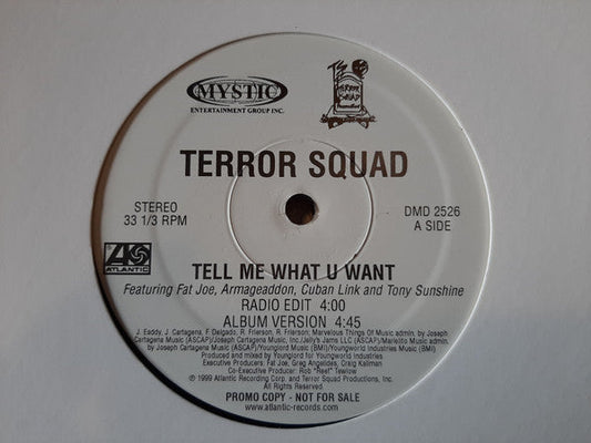 Terror Squad Ft. Fat Joe, Armageaddon, Cuban Link And Tony Sunshine – Tell Me What U Want Vinyl LP Record *Sealed 1999 Release*