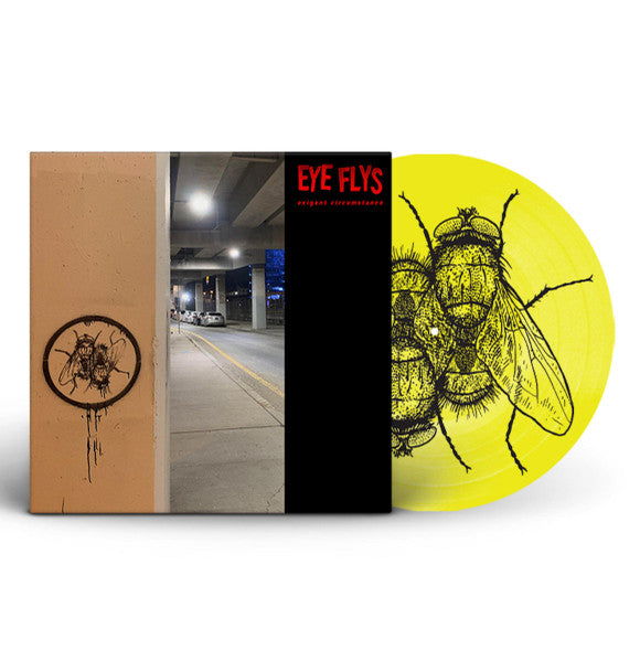 Eye Flys – Exigent Circumstance Neon Yellow Color Vinyl LP Record w/ Screen Printed B-Side