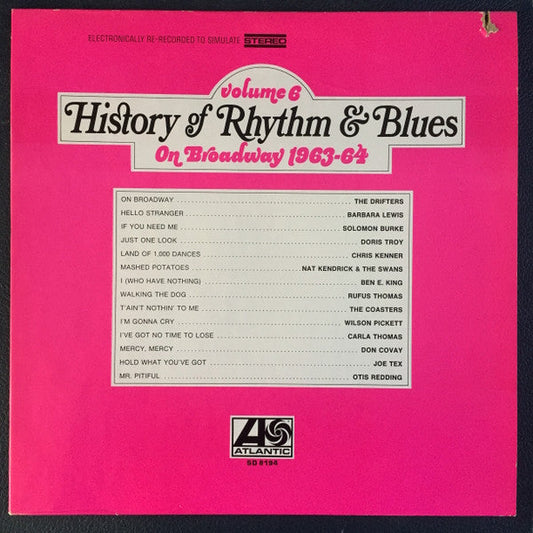 Compilation - History Of Rhythm & Blues Volume 6 On Broadway 1963-64 Vinyl LP Record *USED 1968 RELEASE*