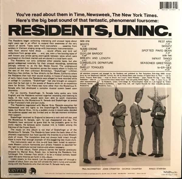 Residents, The - Meet The Residents Vinyl LP Record