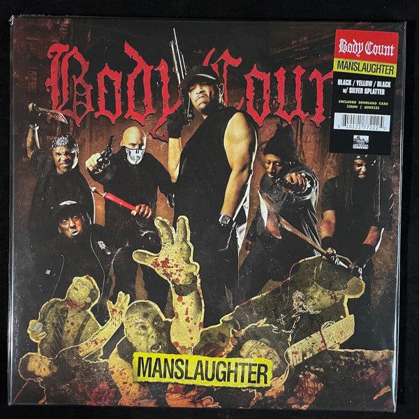 Body Count – Manslaughter Black / Yellow / Black w/ Silver Splatter Color Vinyl LP Record