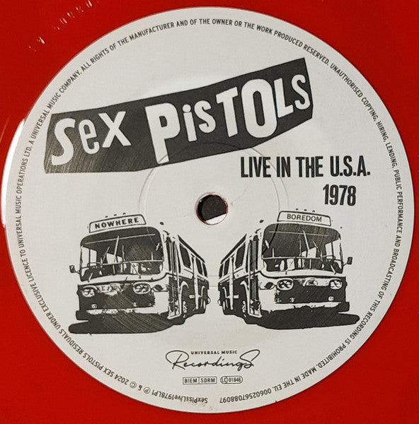 Sex Pistols – Live In The U.S.A. (January 5th 1978) (LTD Red Color Vinyl) LP Record