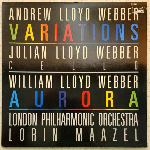 Andrew Lloyd Webber, Julian Lloyd Webber, William Lloyd Webber, Lorin Maazel – Variations / Aurora Vinyl LP Record *Promo Notch Copy*