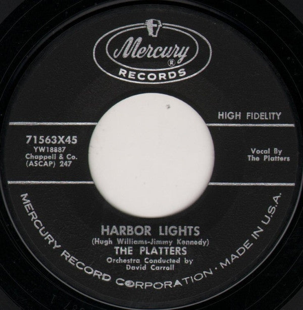 Platters, The – Harbor Lights / Sleepy Lagoon Vinyl 7" Record *Used 1960 Release*