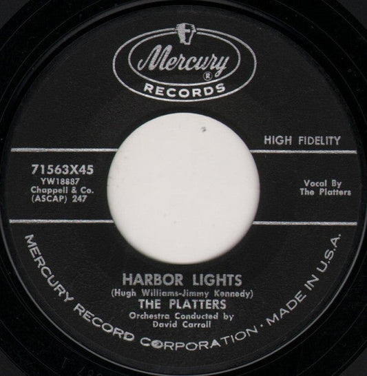 Platters, The – Harbor Lights / Sleepy Lagoon Vinyl 7" Record *Used 1960 Release*