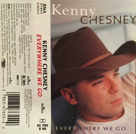 Kenny Chesney – Everywhere We Go Cassette *USED ORIGINAL 1999 RELEASE*