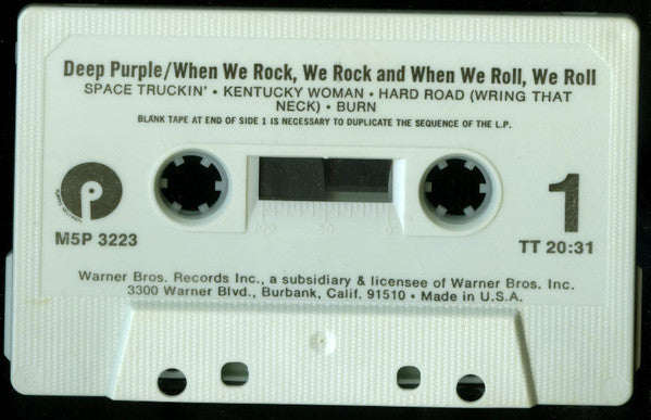 Deep Purple - When We Rock, We Rock, When We Roll, We Roll Cassette *USED 1978 RELEASE*