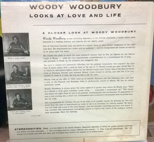 Woody Woodbury – Looks At Love And Life Vinyl LP Record *USED 1960 RELEASE*