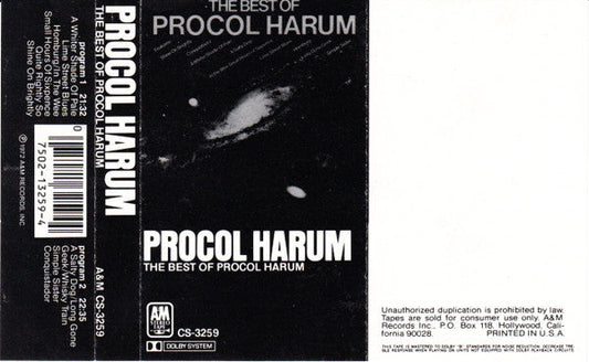 Procol Harum – The Best Of Procol Harum Cassette Tape *USED 1987 PRESS*