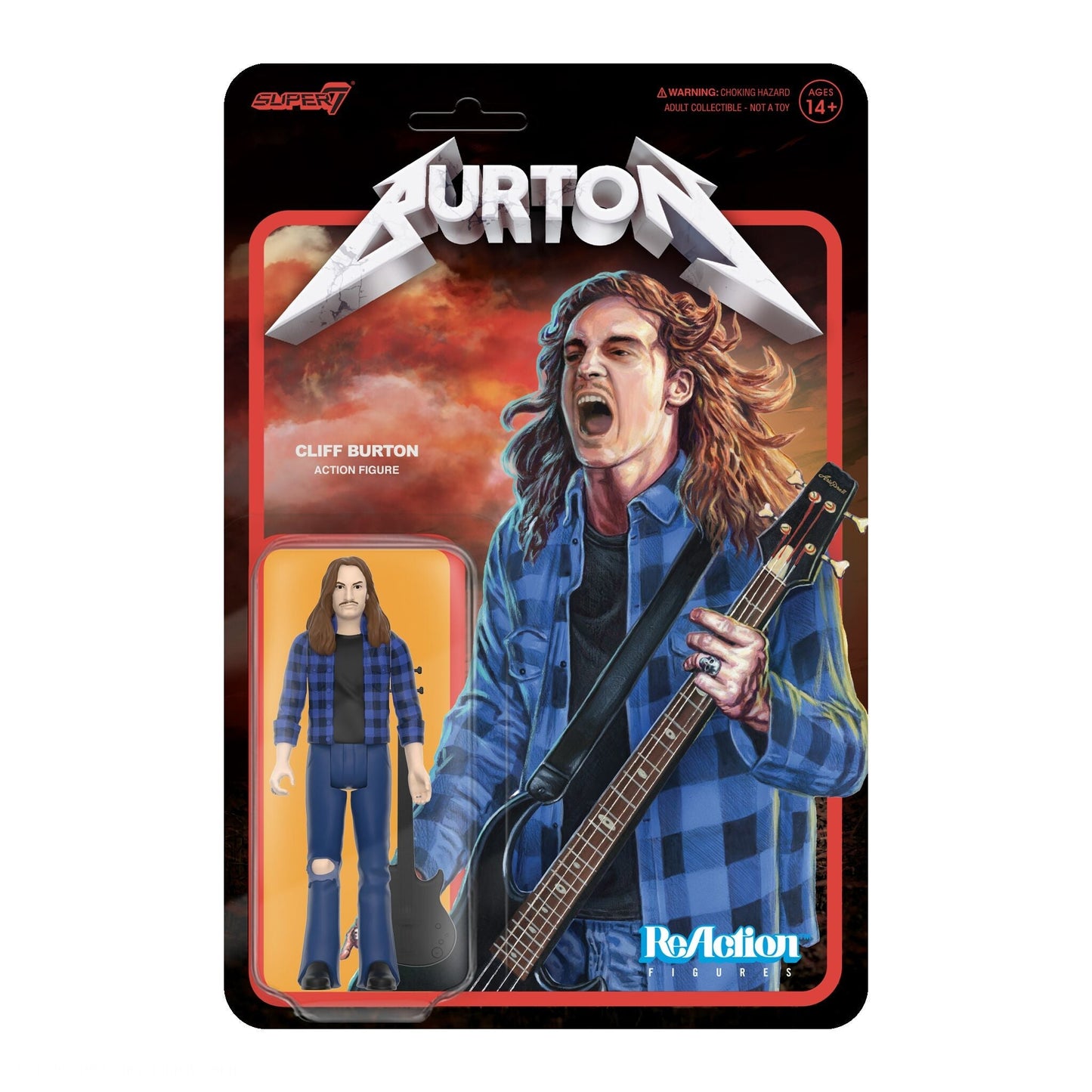 Super7 x Cliff Burton (Flannel Shirt) ReAction Figure