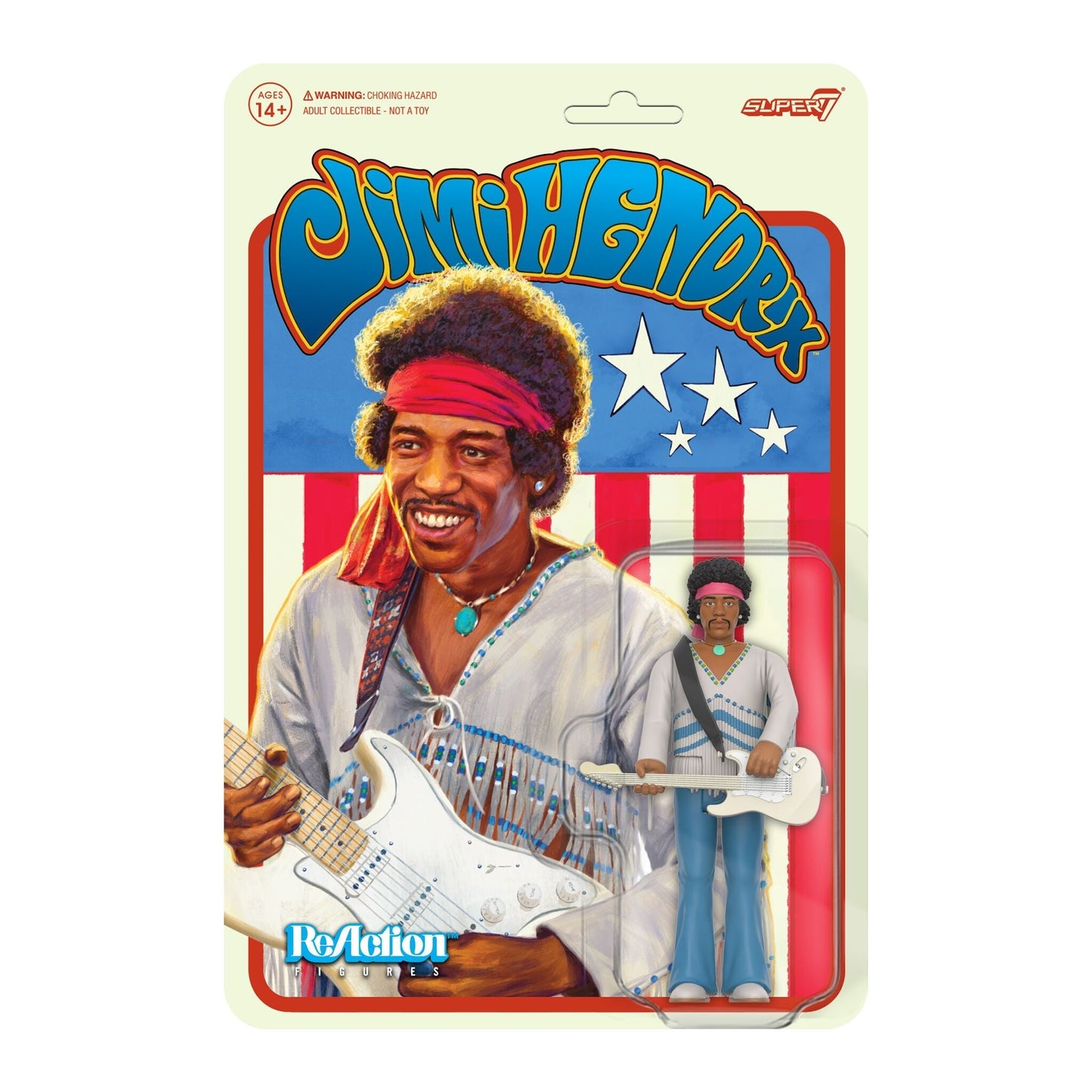 Super7 x Jimi Hendrix (Festival) ReAction Figure