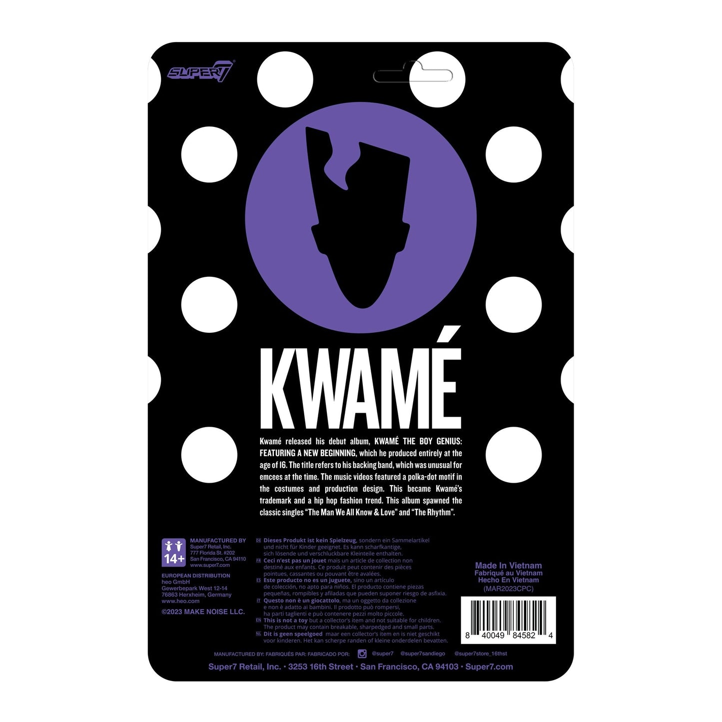 Super7 x Kwamé (Black/White Polka Dot) ReAction Figure