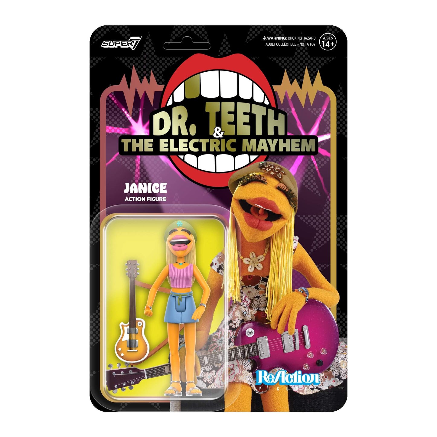 Super7 x The Muppets - Electric Mayhem Band - Janice ReAction Figure