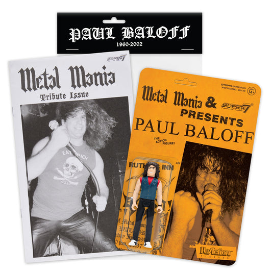 Super7 x Metal Mania Fanzine - Paul Baloff  ReAction Figure Bundle