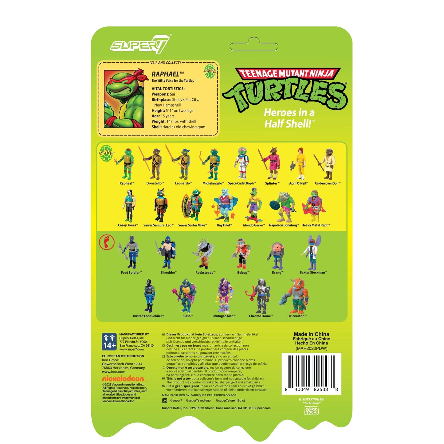 Super7 x Teenage Mutant Ninja Turtles - Raphael (Mutagen Ooze) ReAction Figure TMNT