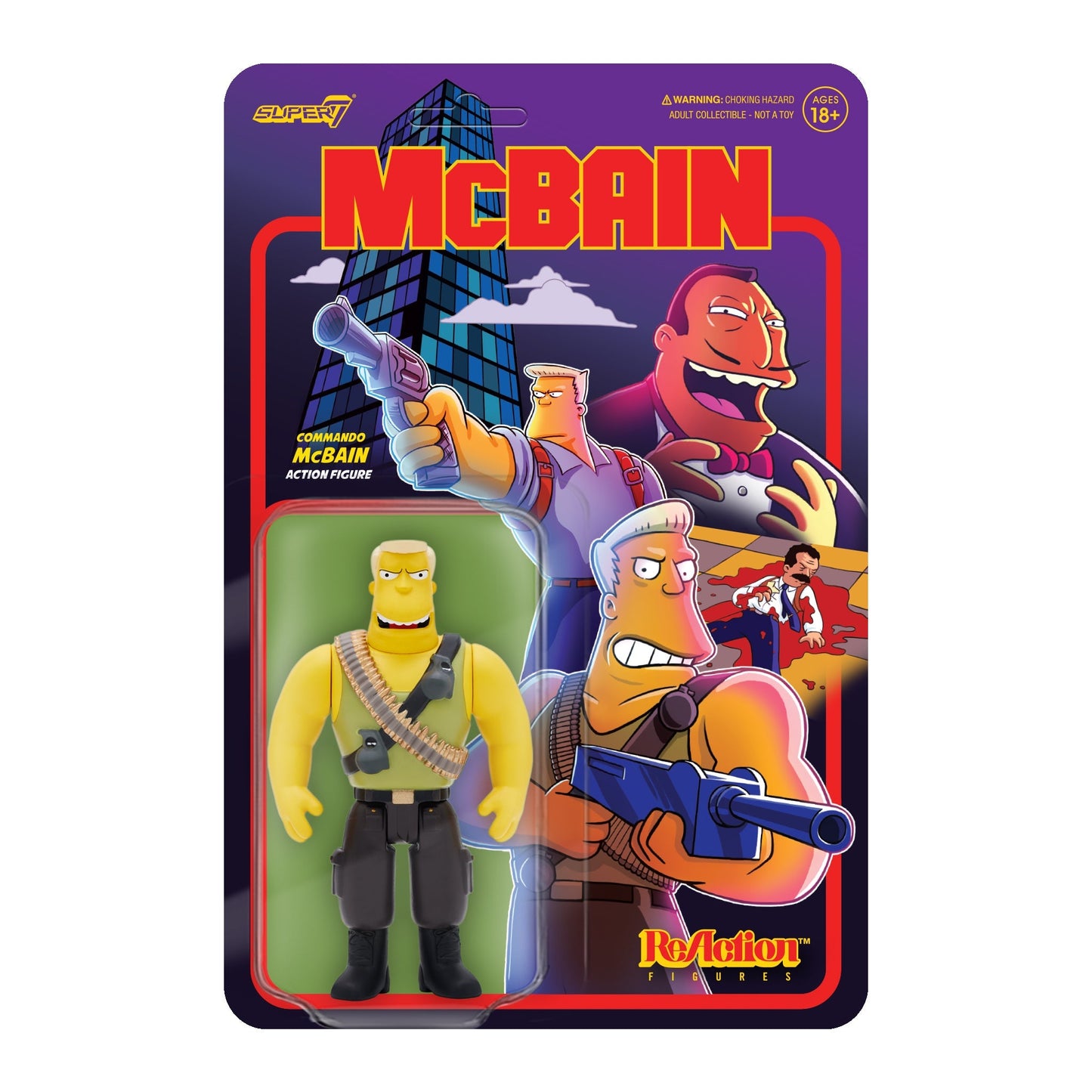 Super7 x The Simpsons - McBain (Commando) ReAction Figure