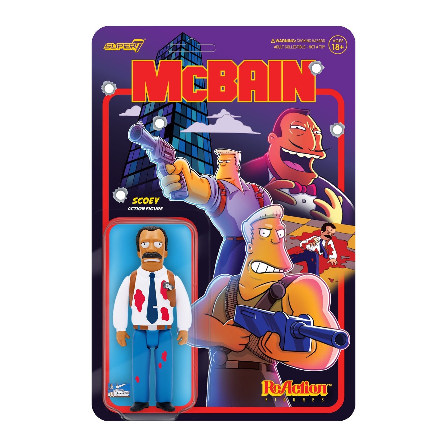 Super7 x The Simpsons - McBain Scoey ReAction Figure