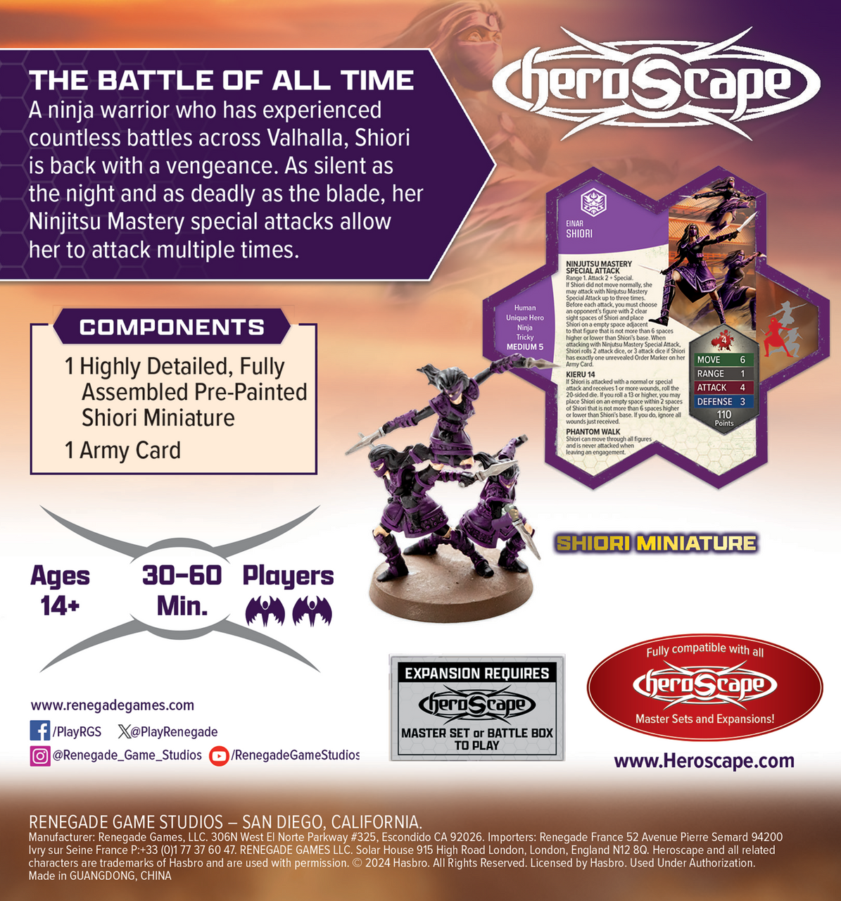 Heroscape: Age of Annihilation - Shiori Miniature Promo - Golden Apple Comics