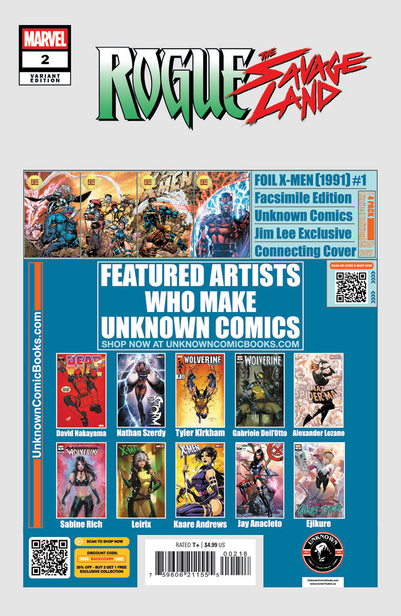 [2 PACK] Rogue: The Savage Land #2 Unknown Comic Sabine Rich Exclusive Var (02/26/2025)