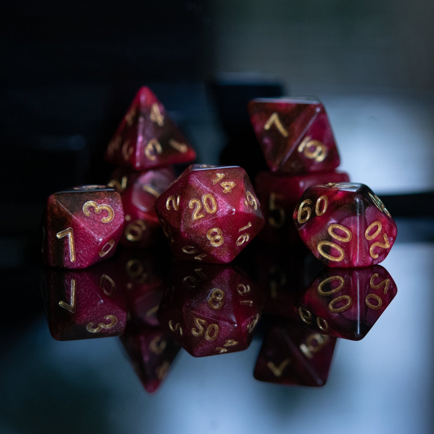 Rosette Nebula Acrylic Dice Set