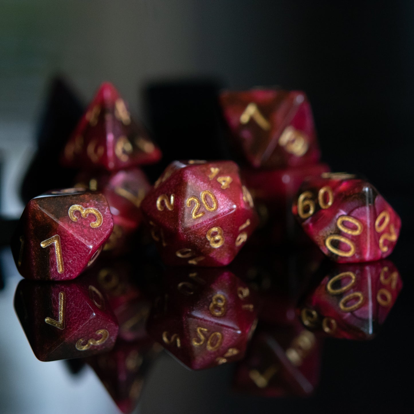 Rosette Nebula Acrylic Dice Set