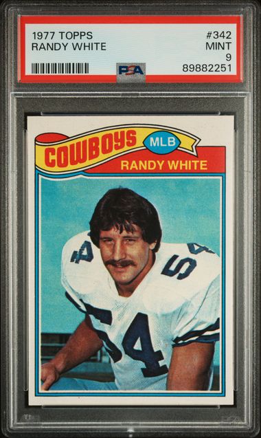 Graded 1977 Topps Randy White #342 2nd Year Football Card PSA 9 Mint