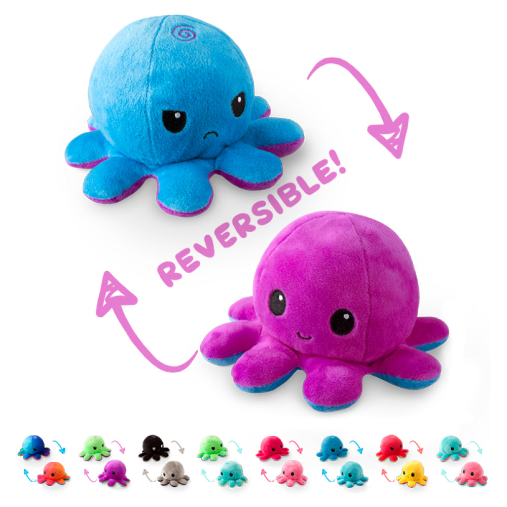 TeeTurtle Reversible Octopus: Blue/Purple (Mini)