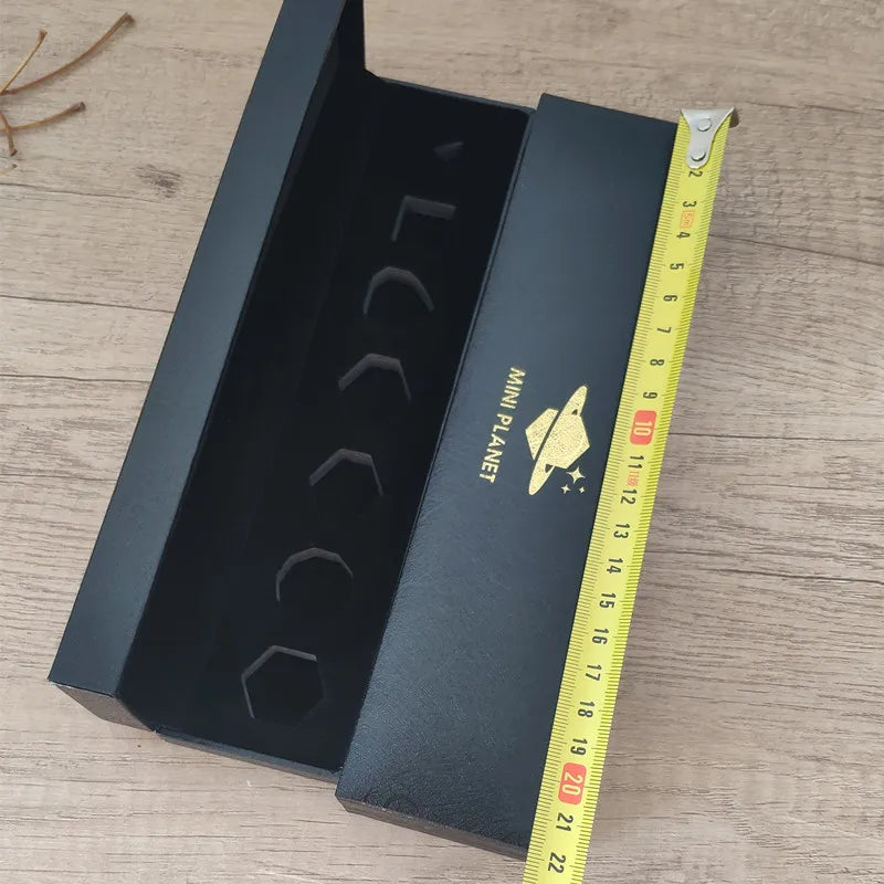 Planet Themed 7 Piece Resin Sharp Edged Dice Set With Case